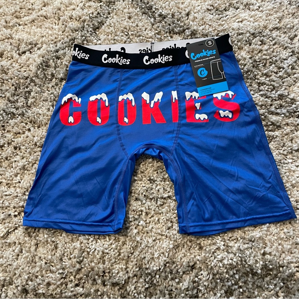 NWT Cookies Premium Boxer Briefs Moisture Wicking Stretch in Blue Size Small